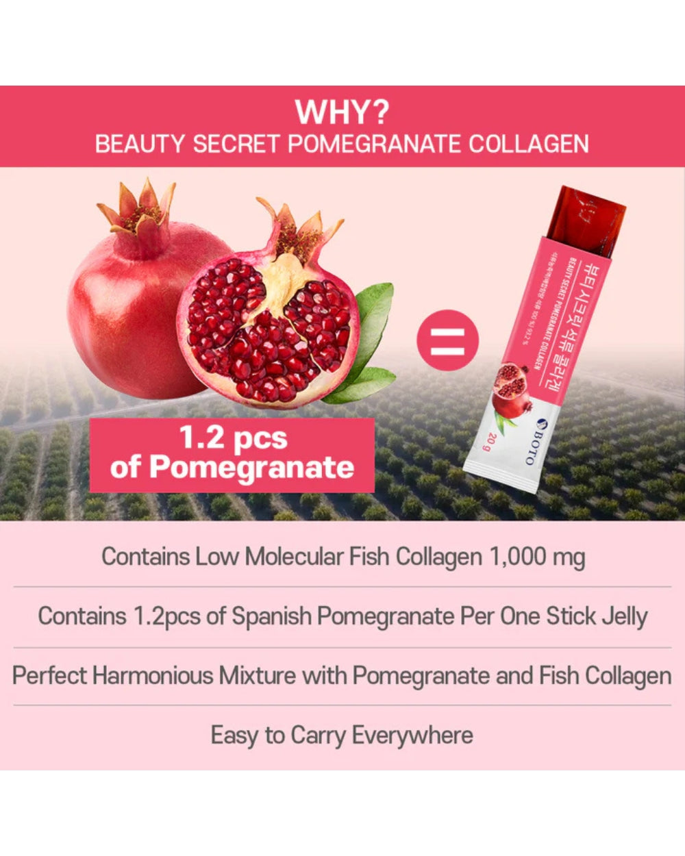 BOTO - Beauty Secret Pomegranate Collagen Jelly Stick