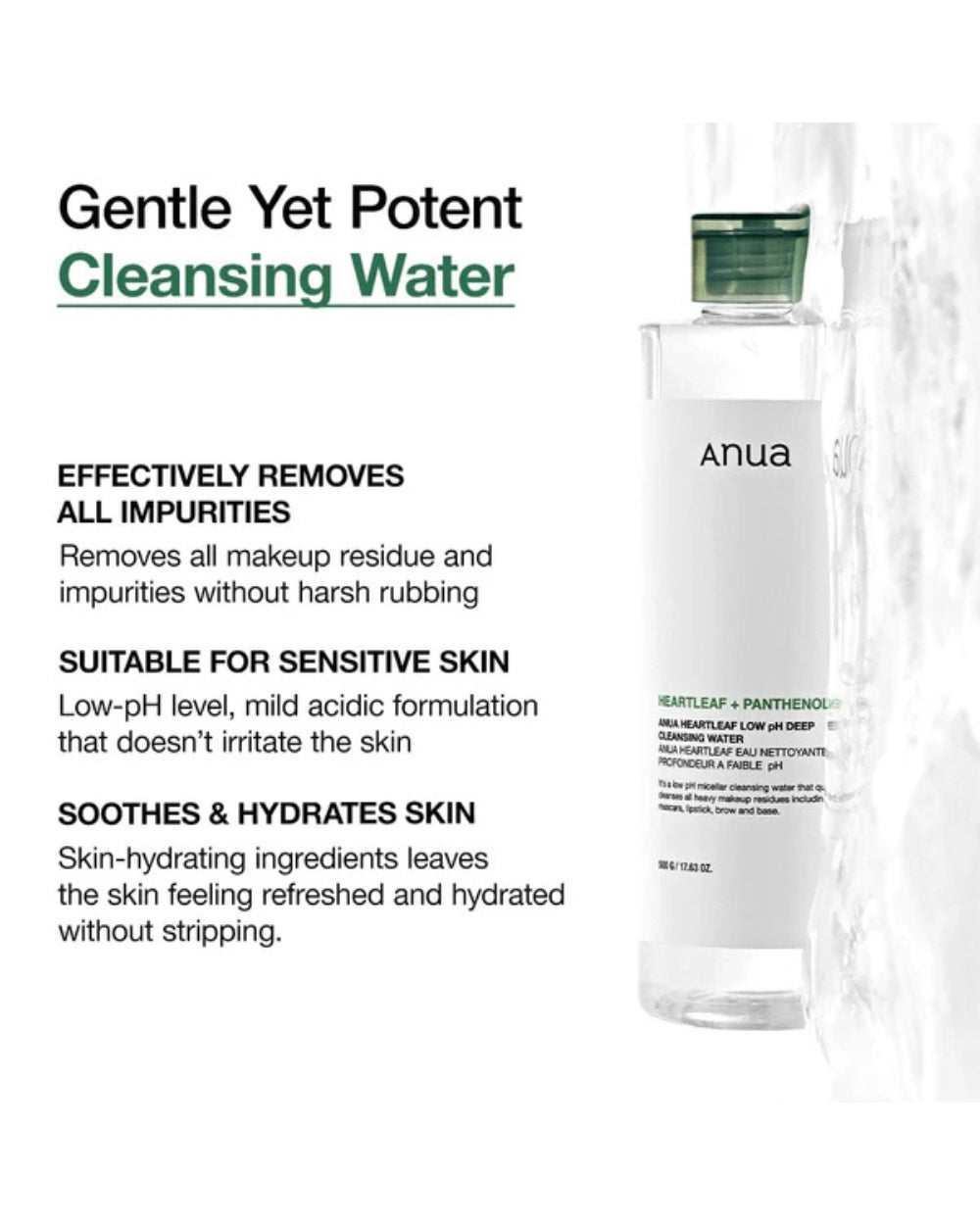 Anua - Heartleaf Low pH Deep Cleansing Water