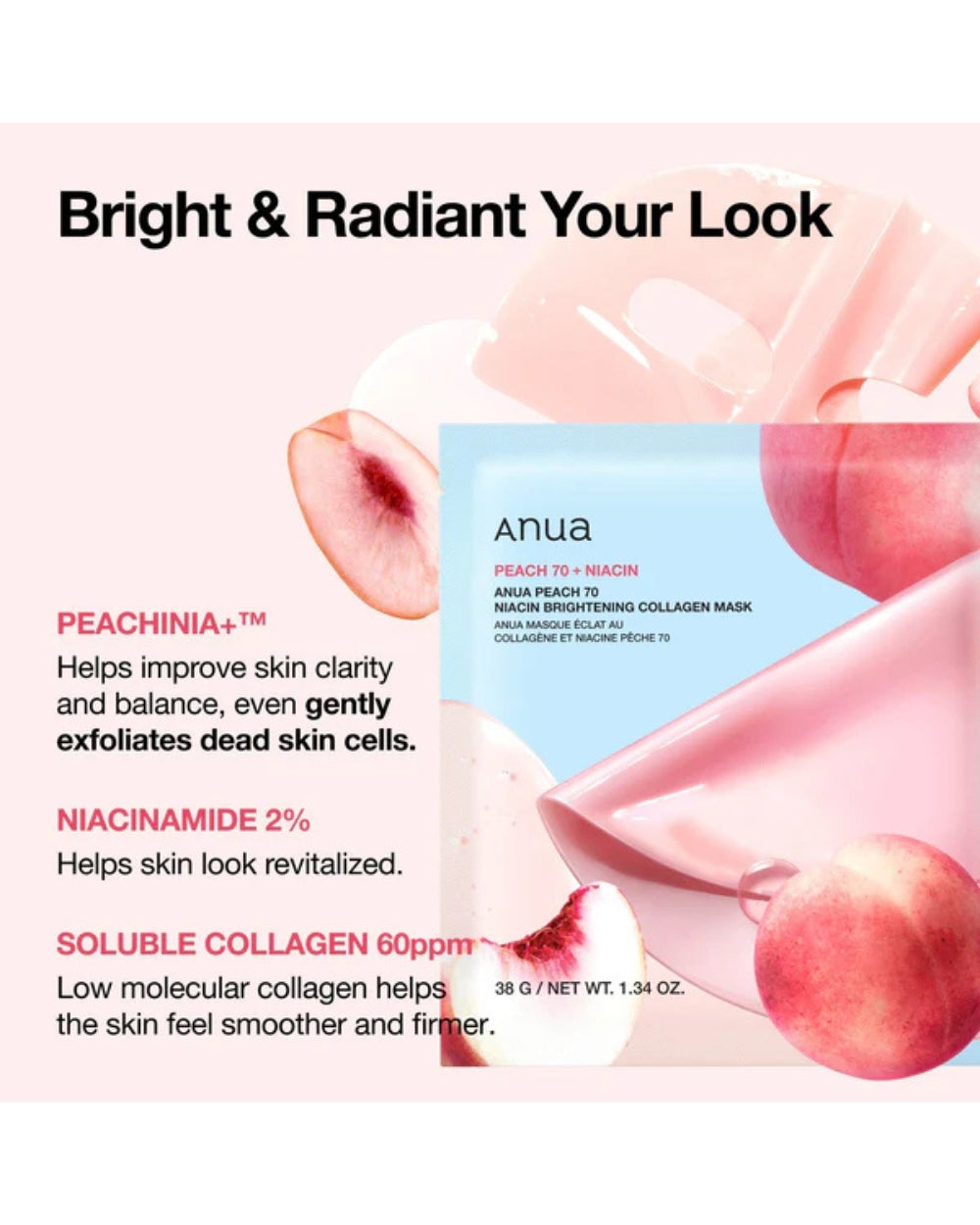 Anua - Peach 70 Niacin Brightening Collagen Mask