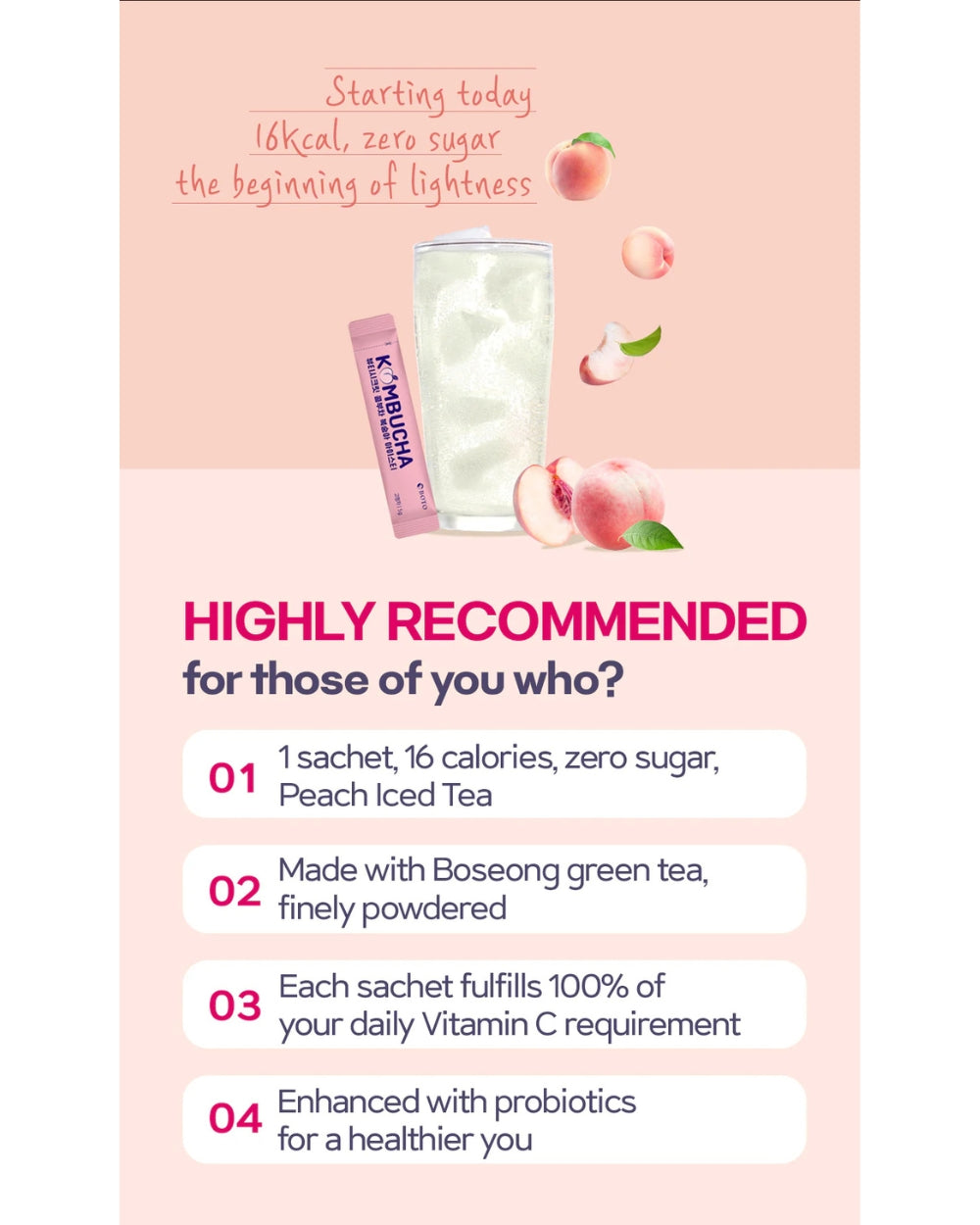 Boto - Beauty Secret Kombucha Peach Ice Tea